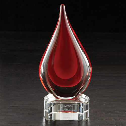 Custom Fusion Art Glass Award w/ Clear Base IC351636