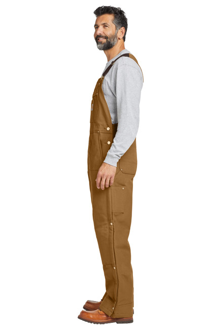 Embroidered Carhartt Short Firm Duck Insulated Bib Overalls