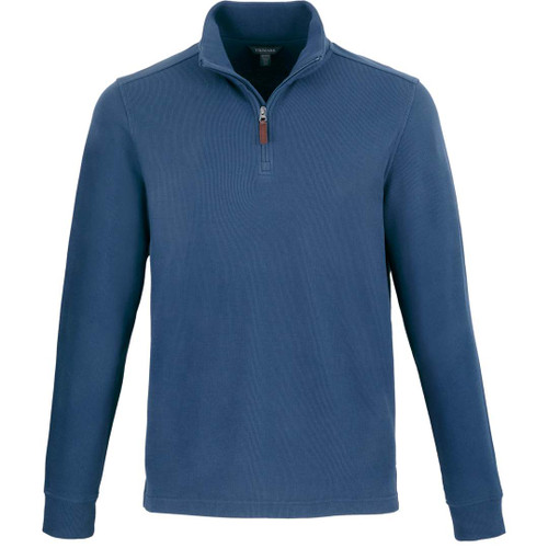 L'ECHOPPE 別注 HEUGN EX COTTON KNIT 3 Embroidered HUDSON Eco Knit Quarter Zip-Mens - CapsToYou