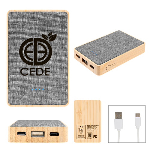 5k Bamboo/rpet Fbrc Power Bank
