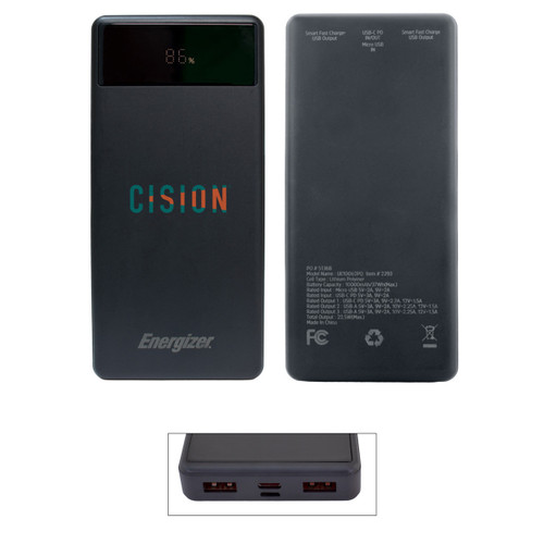 Custom 10,000 mAh Energizer® PD Power Bank 25333