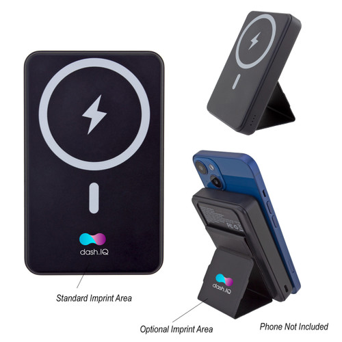 Custom 10,000 mAh Energizer® Mag-N-Kick™ Wireless Charger Power Bank And Phone Stand 25337
