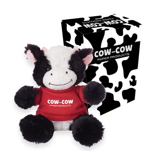 Custom 6" Cuddly Cow With Custom Box 1268P