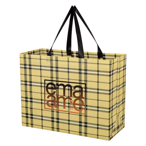 Custom Soho Tartan Laminated Non-Woven Shopper Bag 3304