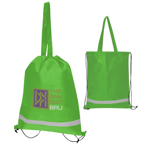 Custom Double Feature Non-Woven Drawstring Tote Bag 35016