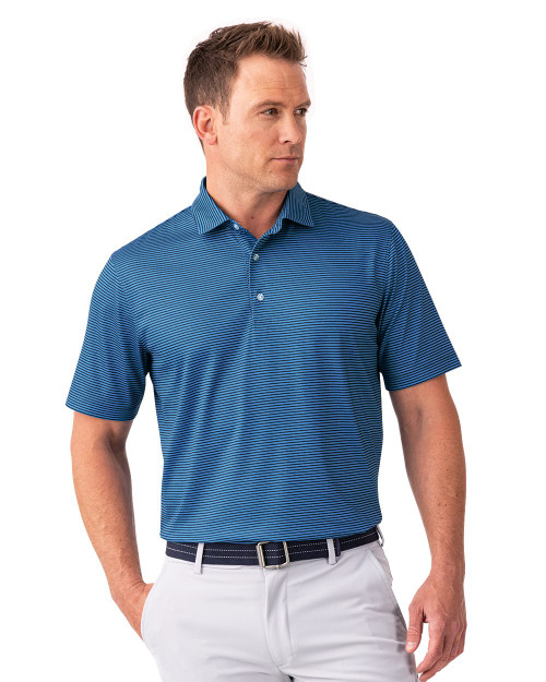 Embroidered Aiken Striped Polo - 155