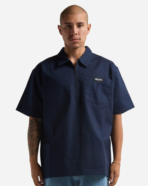 Custom Work Heavyweight Quarter-Zip Short Sleeve Shirt - SHQZWS