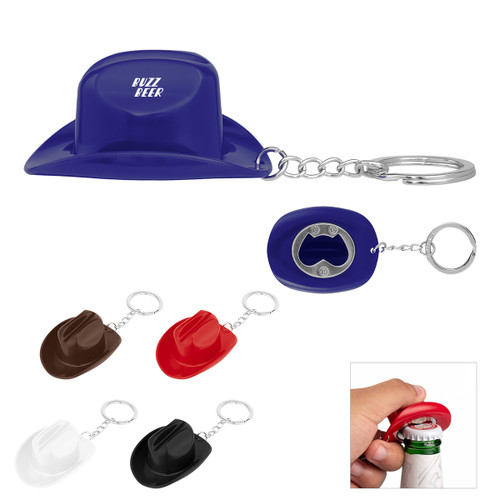 Custom Cowboy Hat Bottle Opener Keychain 20123