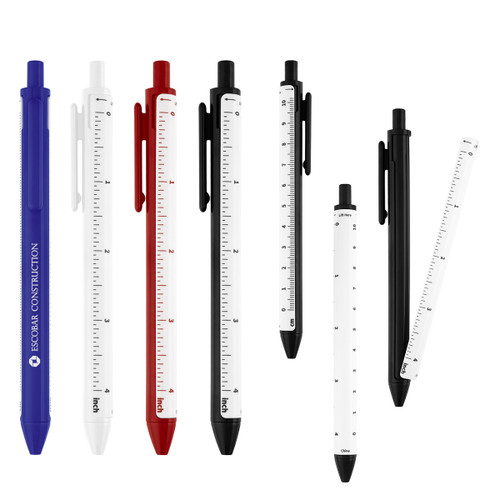 Custom STRAIGHT LINE PEN WITH 4" RULER 12024