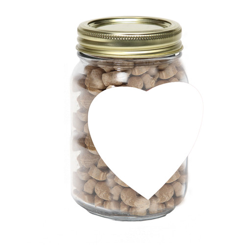 Custom Pint Jar with Large Heart Magnet Pet Fill S133MJRPPET