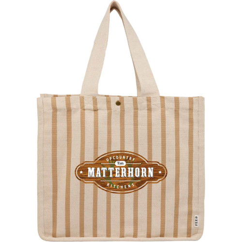 Custom FEED Cotton and Jute Striped Tote