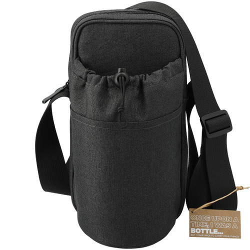 Custom Traver RPET Adjustable Bottle Sling Cooler w/Pouch