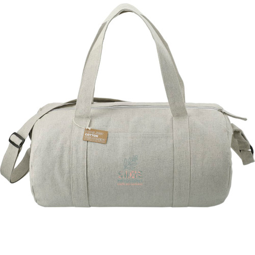 Custom Repose 10oz Recycled Cotton Barrel Duffel