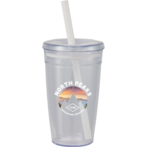 Custom Anna Recycled Acrylic Tumbler w/ Straw 15oz