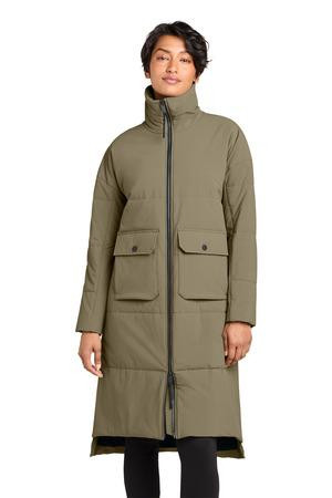 Embroidered MiiR Women's Sashiko Stretch Puffy Long Jacket MRAW445