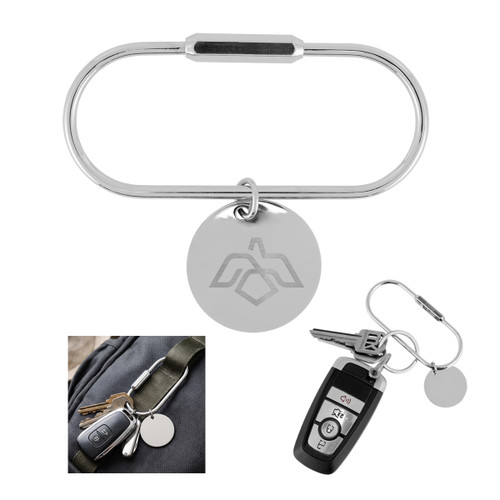Custom Screw Lock Key Ring With Round Charm 20185