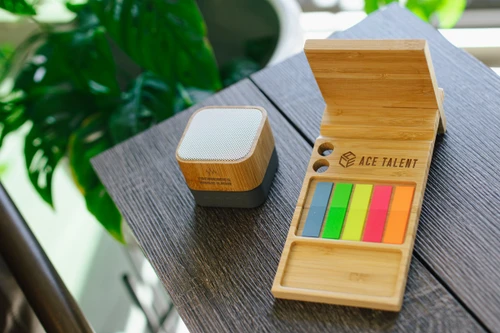 Custom Cadence Bamboo Wireless Light-Up Speaker