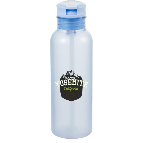 Custom Fraser Frosted 22oz Recycled PET Bottle w/ Straw