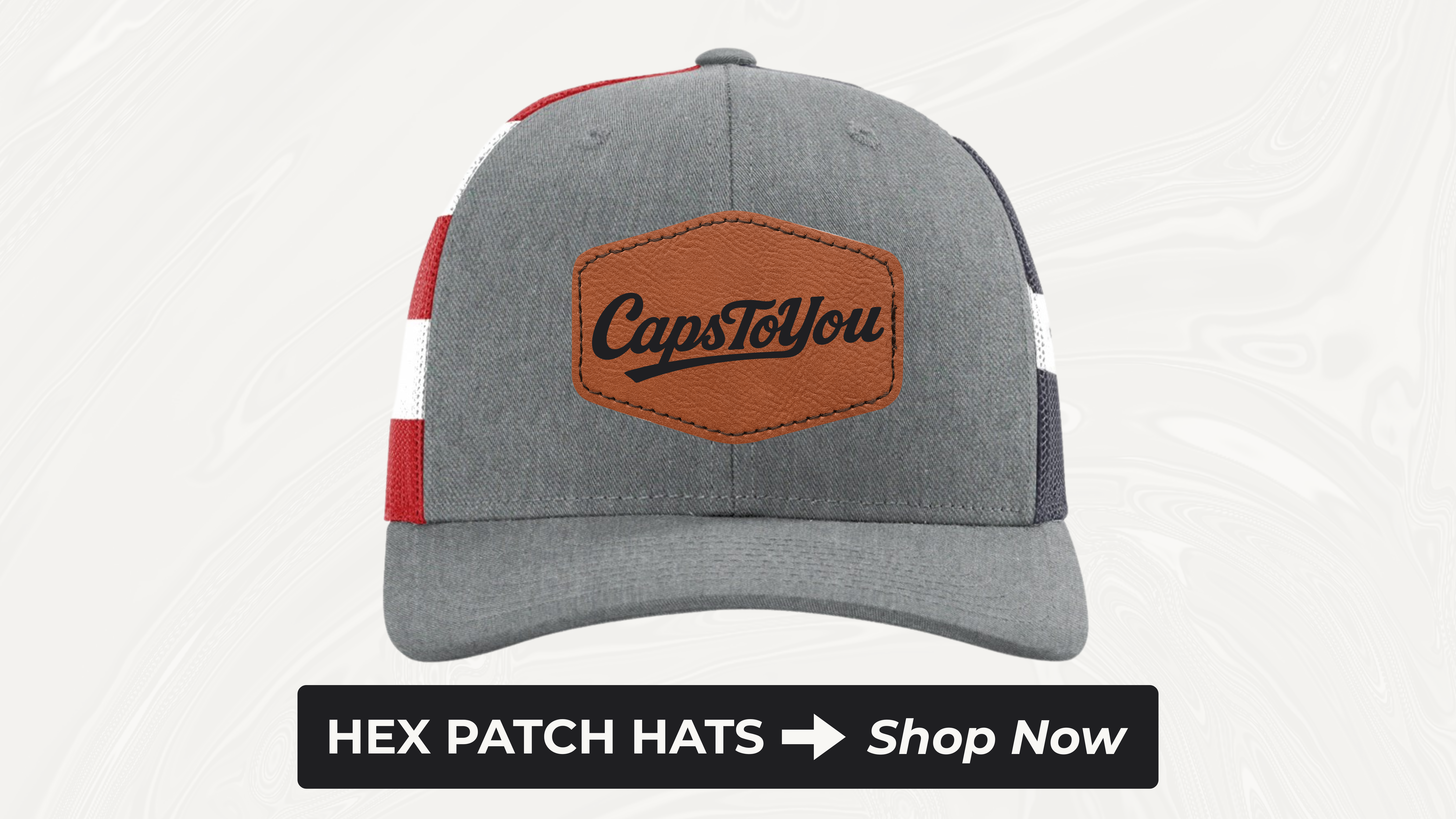 custom patch hats with custom leather patch