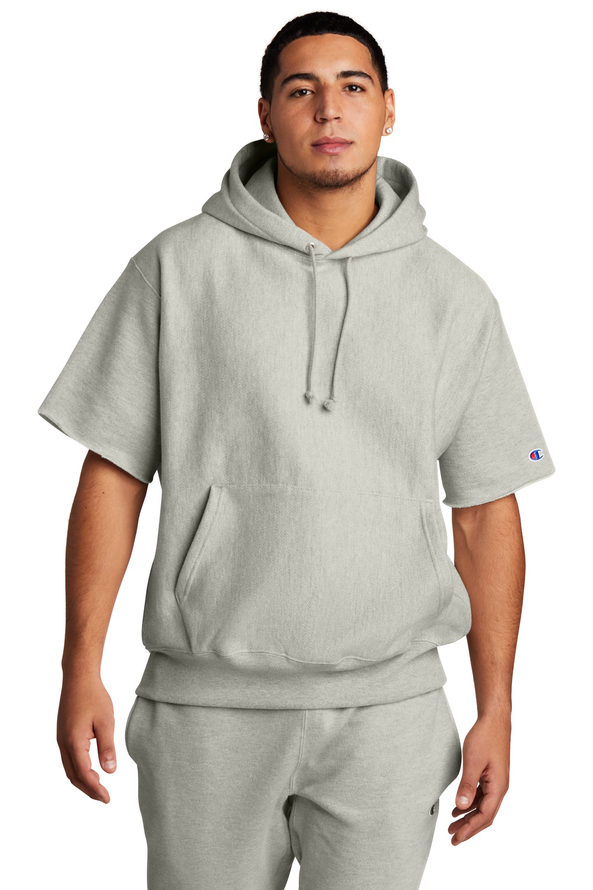 Custom Champion Reverse Weave Short Sleeve Hooded Sweatshirt
