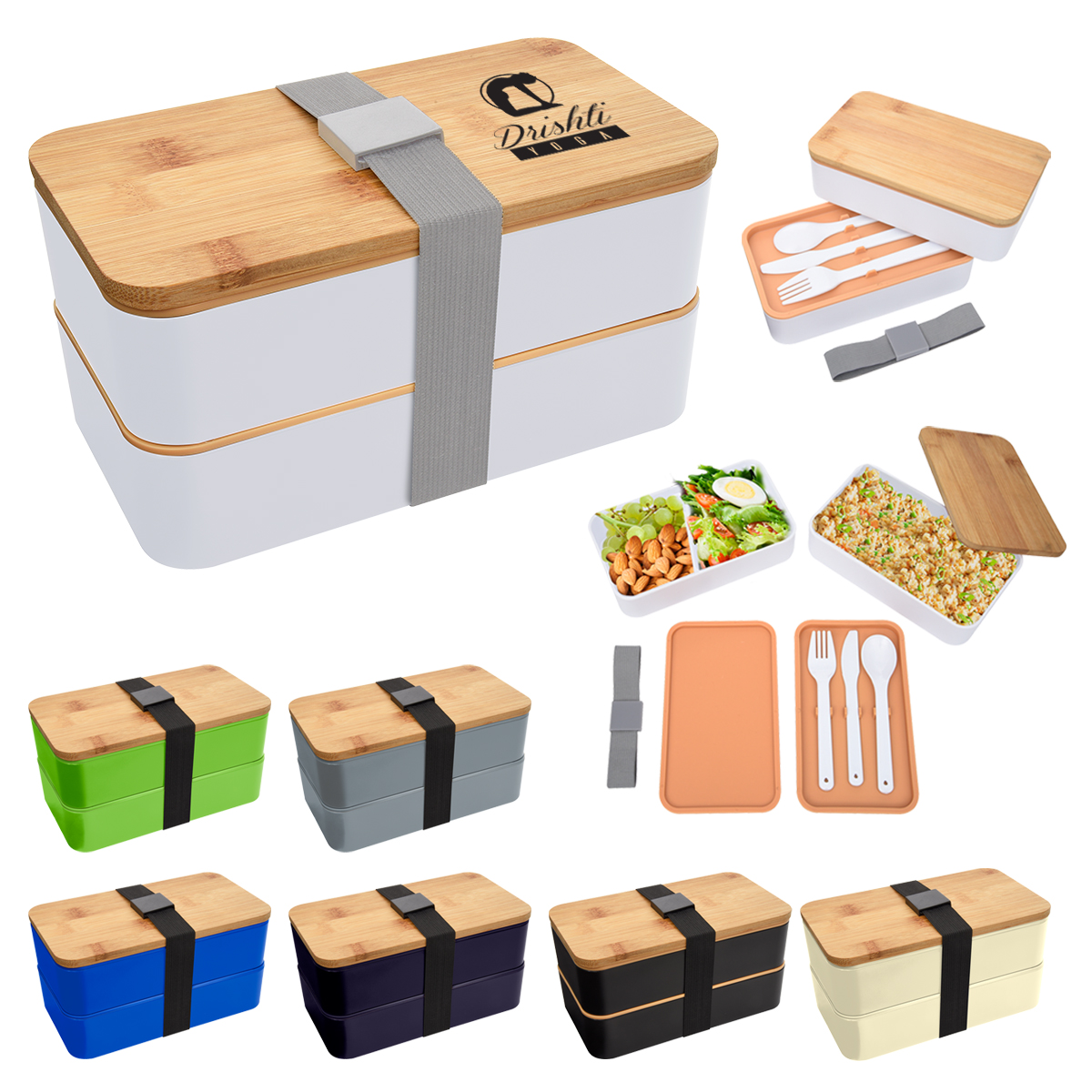 Stackable Bamboo Fiber Bento Box