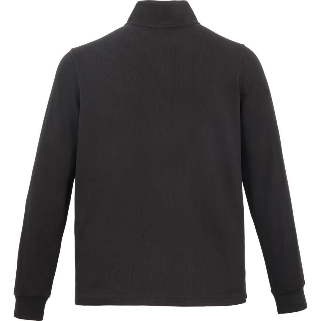 L'ECHOPPE 別注 HEUGN EX COTTON KNIT 3 Embroidered HUDSON Eco Knit Quarter Zip-Mens - CapsToYou
