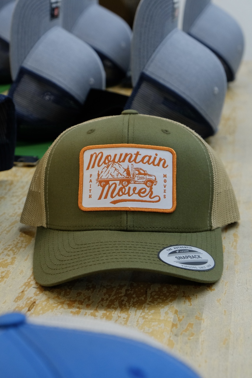 yupoong trucker hat with custom patch