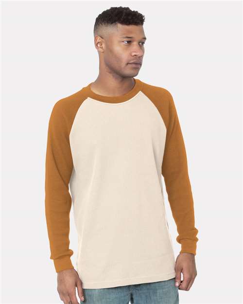 Custom USA-Made Heavyweight Waffle Knit Thermal Raglan T-Shirt