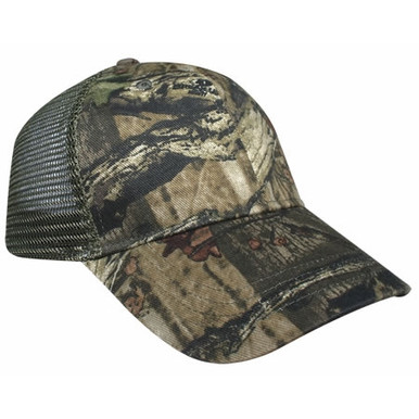 Custom Mossy Oak Structured Mesh Back Hat with Plastic Snap Closure