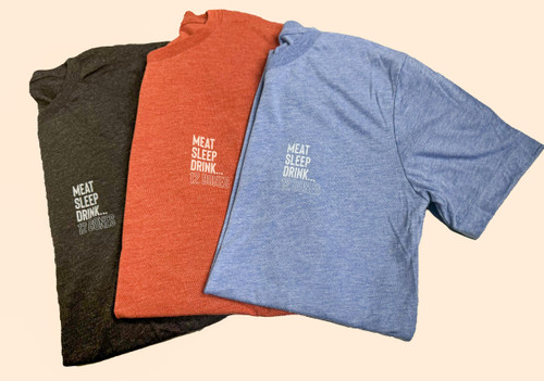 Meat, Sleep, Drink. Cobranded Logo- FRONT Meat, Sleep, Drink. Cobranded Logo- FRONT