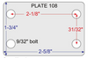 1-3/4 x 2-5/8 Plate Dimensions