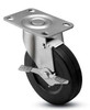 4SRERSB 4 inch Swivel Caster with Brake Soft Rubber Wheel