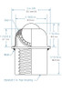 PBT-1-1/2CS/SS Pipe Mounted Ball Transfer