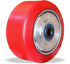 S-ZFSEC-95POYB Spinfinity High Speed Swivel Caster, Red Polyurethane Tread