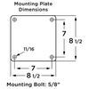 R-MD-FT15H Hamilton 14" Flanged Wheel Rigid Caster