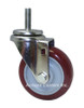 4DXSSPMS 4" Stainless Stem Caster, Maroon Polyurethane Tread