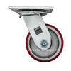 4AEMIS 4 x 2 swivel caster with polyurethane on cast iron wheel