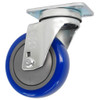 4D20PBGS 4" Swivel Caster Blue Polyurethane Tread Wheel Top Plate