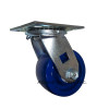 4AEMSPS 4 inch swivel caster with solid blue polyurethane wheel