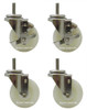 4DXSSNYS-SET 4 Inch Stainless Steel Swivel Caster Set with 1/2" Stems-1