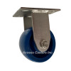 4DSSDLR 4 Inch Stainless Steel Rigid Caster with Blue Elastomer Wheel