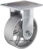 16CA05201R 5" x 2" Albion 16 Series Rigid Plate Caster, Cast Iron Wheel