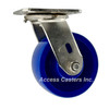 5DSSDLS Stainless Steel Swivel Caster with 5 Inch Blue Elastomer Wheel