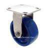 5DSSDLR Stainless Steel Rigid Caster with Blue Elastomer Wheel