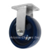 5 inch rigid caster with solid blue polyurethane wheel