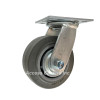 5" x 2" Swivel Plate Caster, TPR Flat Wheel with Thread Guards