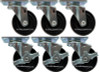 178A4PCKIT6-AC Avantco 4" Swivel Plate Caster Set, 178A4PCKIT6