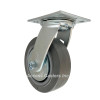 6SPRFS-TG 6" Swivel Plate Caster, TPR Flat Wheel with Thread Guards