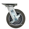 6SPRFSB 6" Swivel Plate Caster with Brake, TPR Flat Wheel