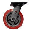 6" X 2" BLACK FINISH SWIVEL CASTER